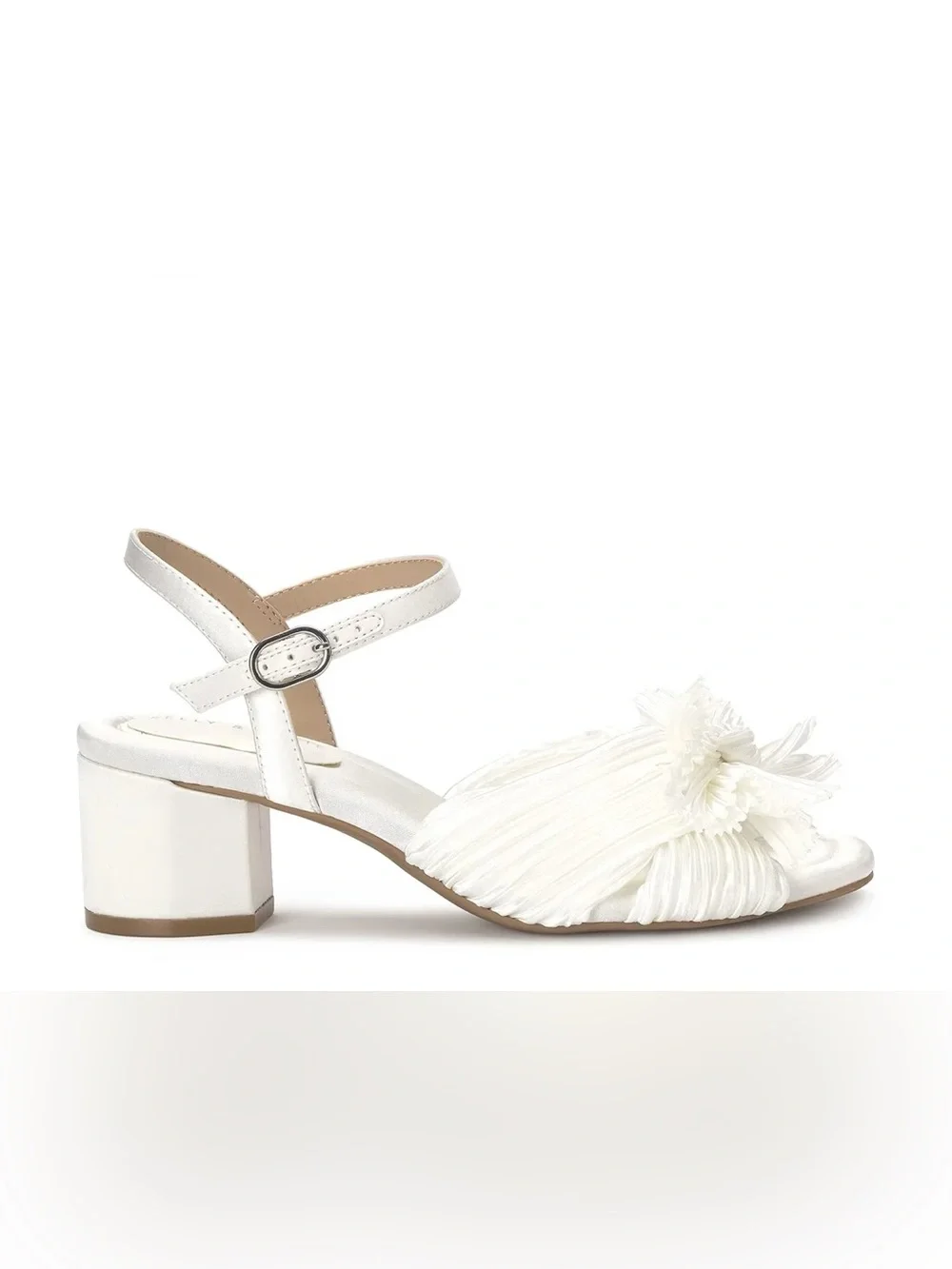 Kelly & Katie Mystee Sandal White Women's Block Heel Sandals with Floral Accent